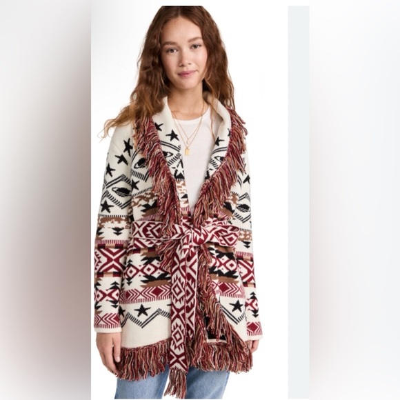 Scotch & Soda Sweaters - Scotch Soda Amsterdam Bohemian Aztec Star Fringe Kimono Cardigan Sweater
